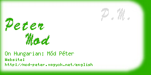peter mod business card
