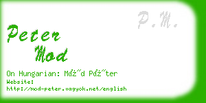 peter mod business card